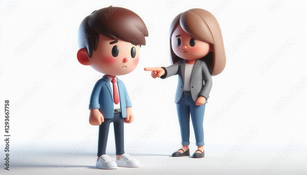 Office space confrontation 3d illustration highlighting professional work dynamics Office space confrontation 3d illustration highlighting professional work dynamics