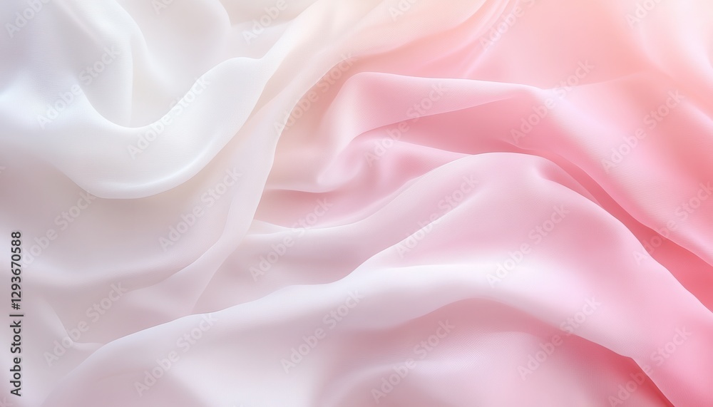 Fototapeta premium Soft Pink and White Fabric Texture Background. Elegant Draped Material with Subtle Gradient. Perfect for Wallpaper, Decor, and Design Projects.