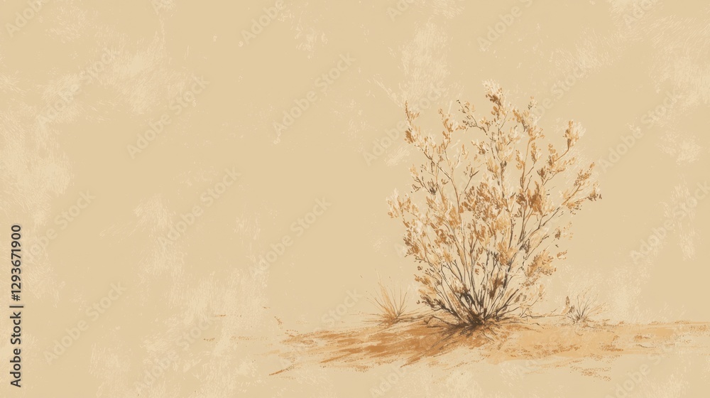 Fototapeta premium A tree is standing in the middle of a sandy field