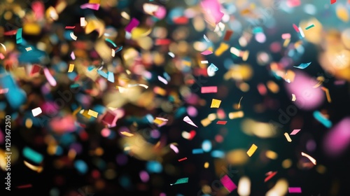Colorful confetti pouring down from above, perfect for celebrations and parties