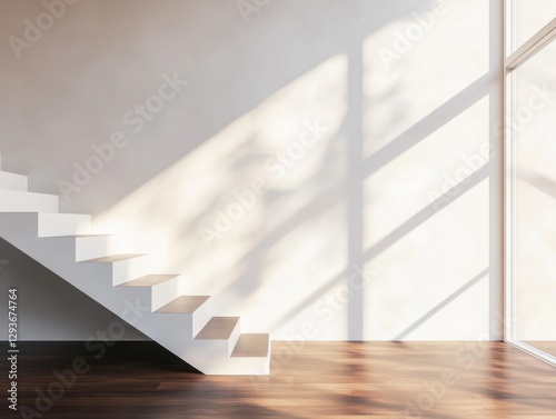 Wallpaper Mural A staircase is in front of a window. The window is open and the sunlight is shining on the staircase Torontodigital.ca