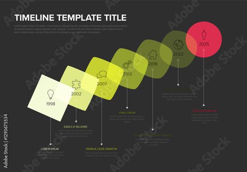 Obraz na płótnie Colorful Business Timeline Template with blended shape and color w salonie