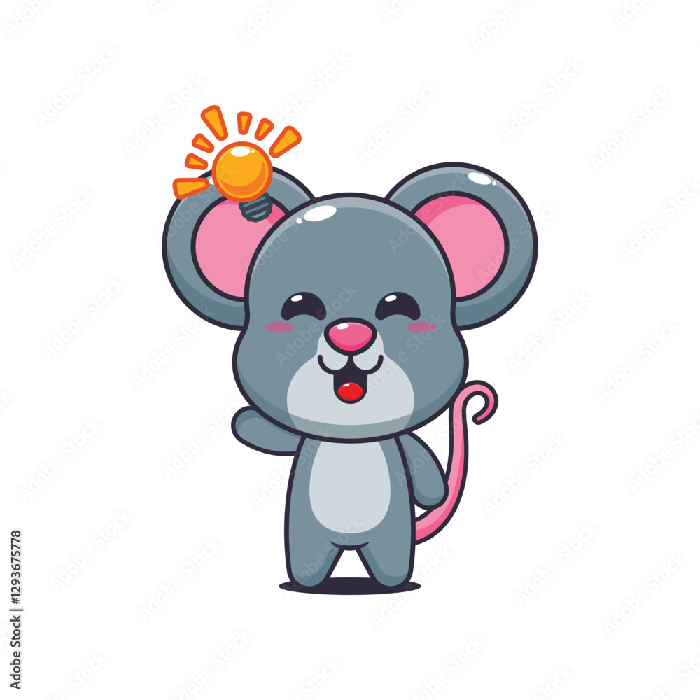 Mouse cartoon vector illustration get an idea Mouse cartoon vector illustration get an idea
