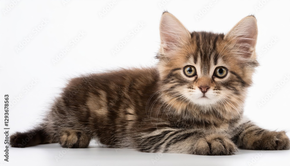 Fluffy White Kitten Striking Pose Against Minimalist Backdrop, Embracing Playful Elegance and Serene Simplicity Fluffy White Kitten Striking Pose Against Minimalist Backdrop, Embracing Playful Elegance and Serene Simplicity
