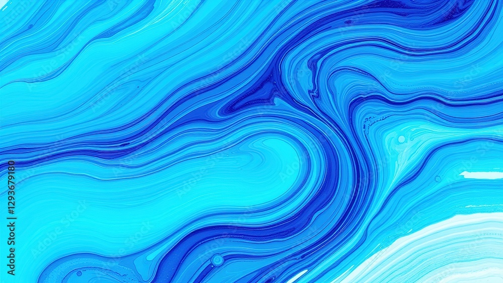 Azure Blue Abstract Swirls - Fluid Paint Strokes Azure Blue Abstract Swirls - Fluid Paint Strokes