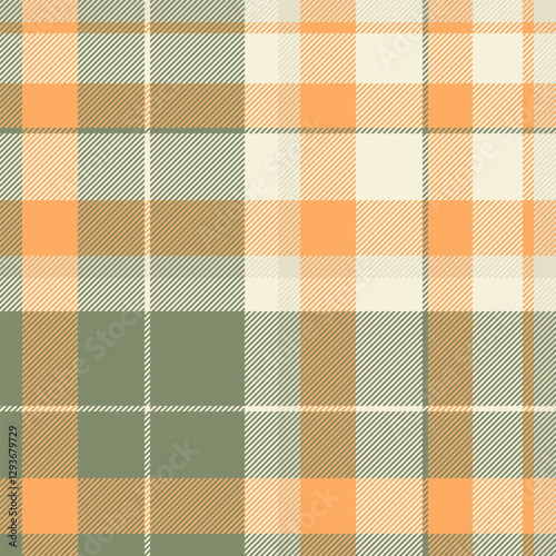Improvement check textile texture, sexual background seamless tartan. Customizable pattern fabric plaid vector in pastel and orange colors.