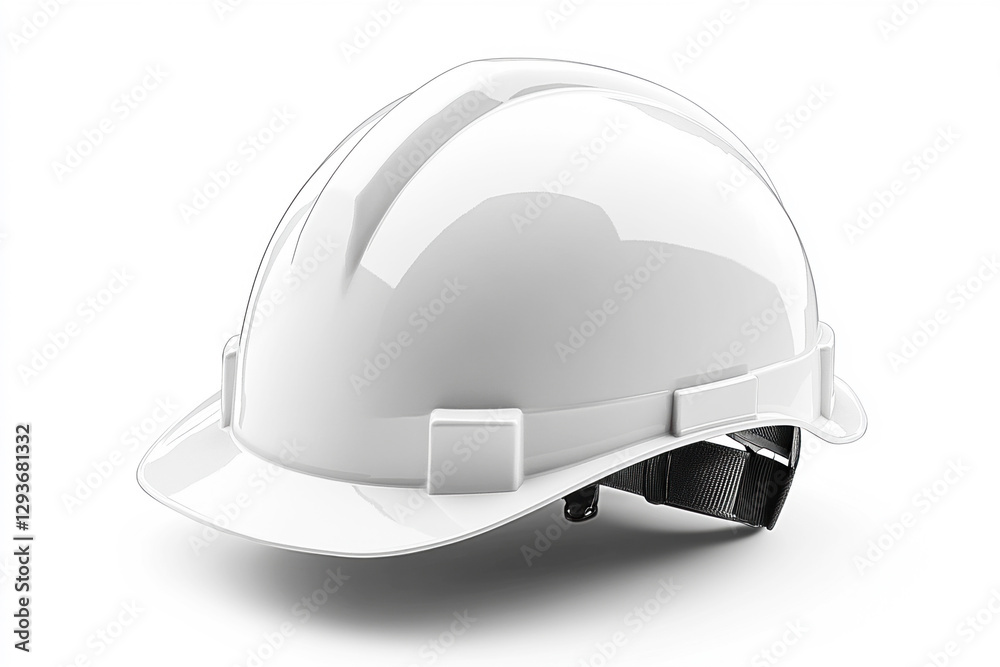 Safety helmet used on construction site in bright daylight