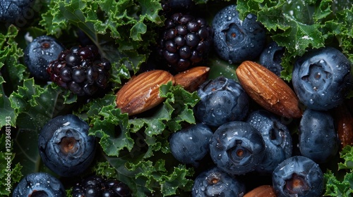 Antioxidant-Rich Diet: Dark leafy greens, nuts, and vibrant berries deliver antioxidants that protect against oxidative damage and support vitality.
