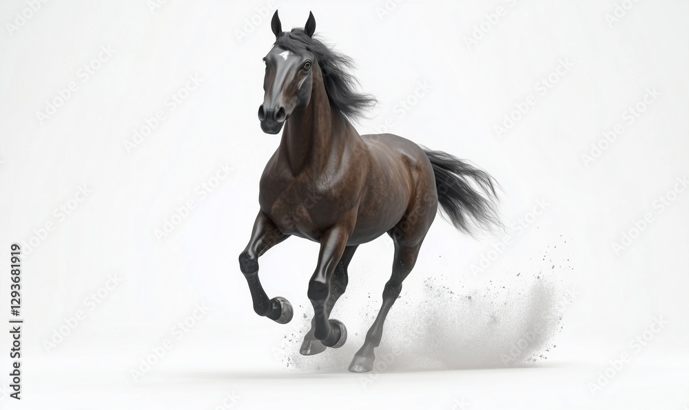 Obraz premium Running horse in dynamic pose showcasing strength and grace