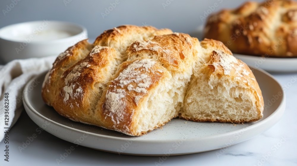 A plate of traditional Irish soda bread. A plate of traditional Irish soda bread.
