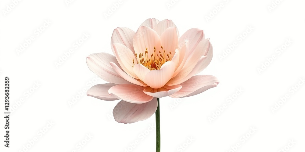 Obraz premium Delicate Floral Illustration - Minimalist Style with Subtle Texture