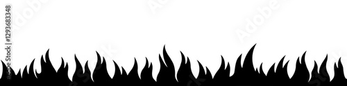 fire silhouette vector. Fire boarder.