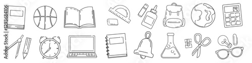school icon. school icon doodle