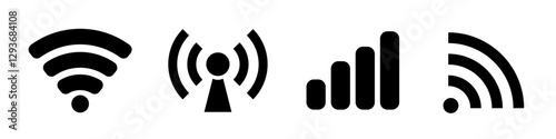 wifi icon. signal icon set.