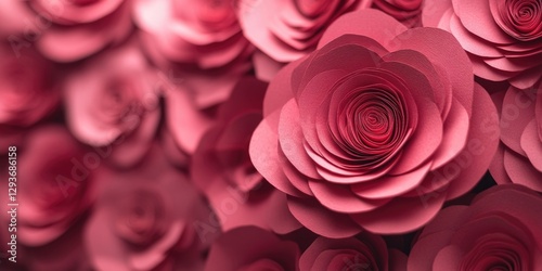 A detailed shot of colorful paper flowers