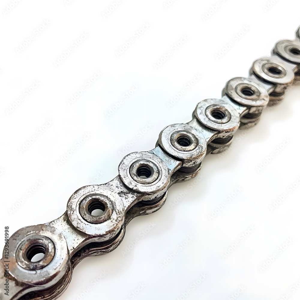 Industrial chain link focus factory setting product photography close-up view metal manufacturing concept Industrial chain link focus factory setting product photography close-up view metal manufacturing concept