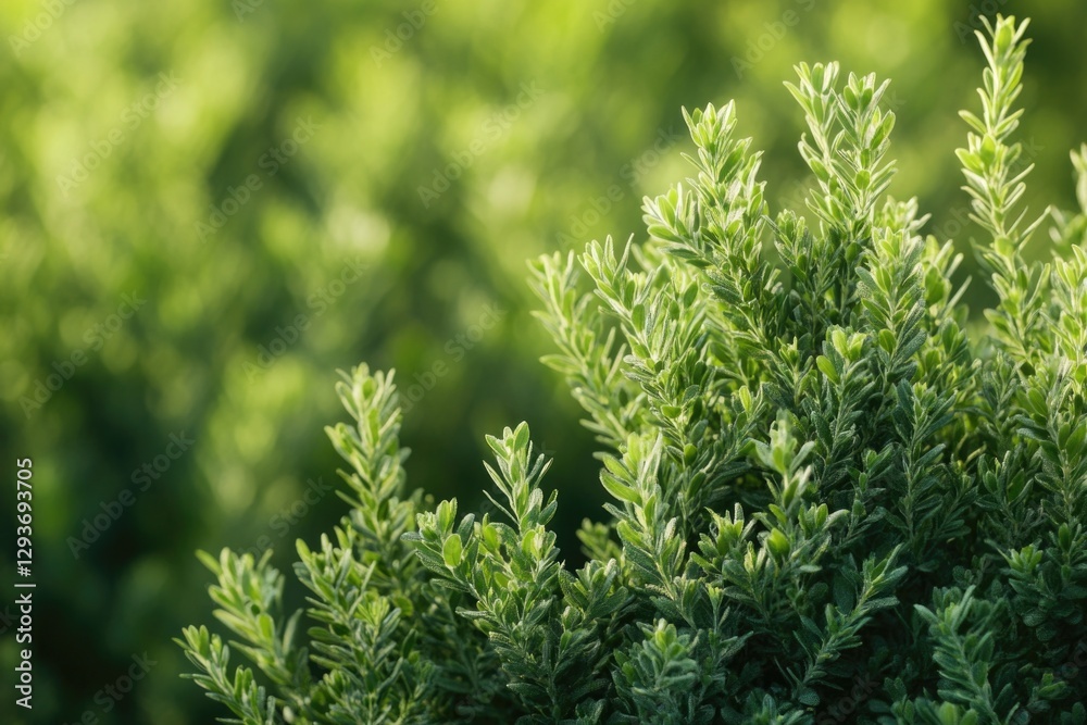 Fototapeta premium A close-up view of a bush with green leaves, ideal for use in nature-inspired designs