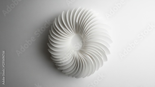 Abstract white swirl, 3D design, studio shot. Possible use Background, graphic design element