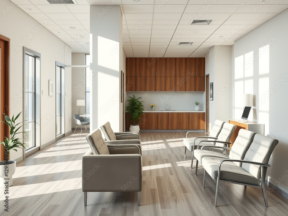 Fototapeta premium Modern Medical Waiting Room with Comfortable Seating