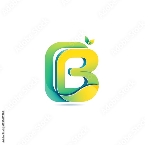 Letter B Symbol with Green and Yellow Gradient Elegant Graphic Logo Design for Modern Company Brand