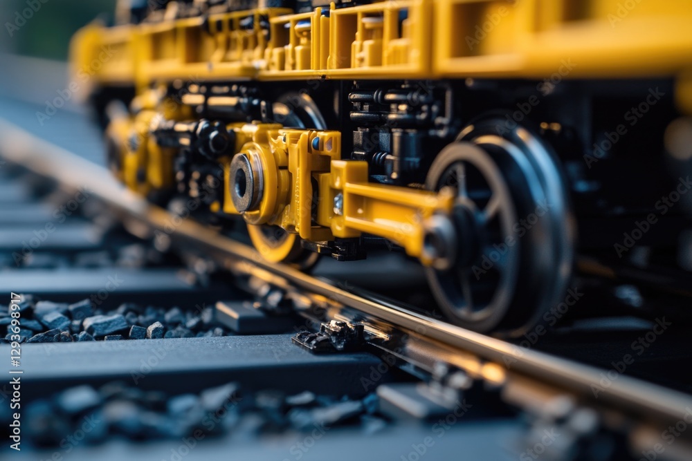 Fototapeta premium A close-up view of a train on a train track