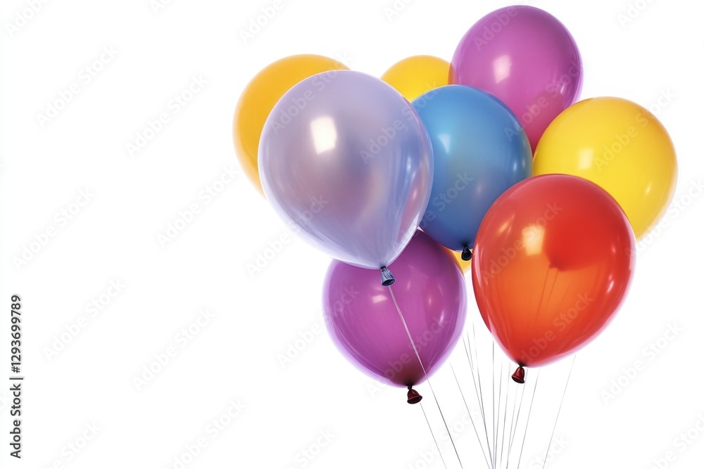 A collection of colorful balloons suspended in mid-air, great for celebrations or party scenes A collection of colorful balloons suspended in mid-air, great for celebrations or party scenes