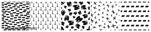 Set of seamless patterns with scribble smears