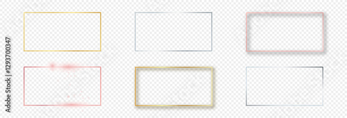 Set of six rectangular shape frames