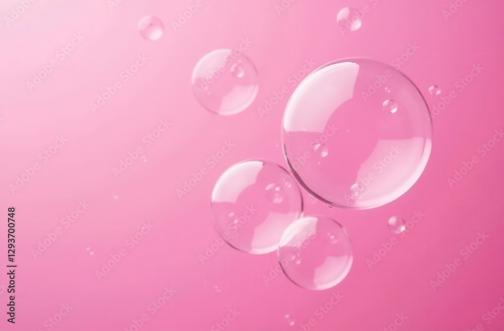 Pink Soap Bubbles Texture Background. Soap suds Bubbles Water