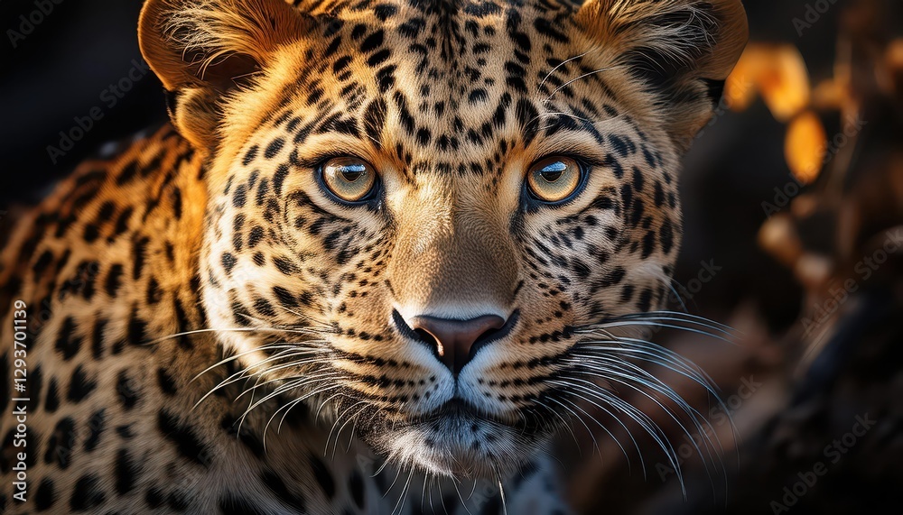 Obraz premium Spotted in the Savannah A Majestic Leopard Frolics with Energy, Its Royal Golden Fur Glowing Under the African Sunset, Capturing the Essence of Wild Africas Untamed Beauty.