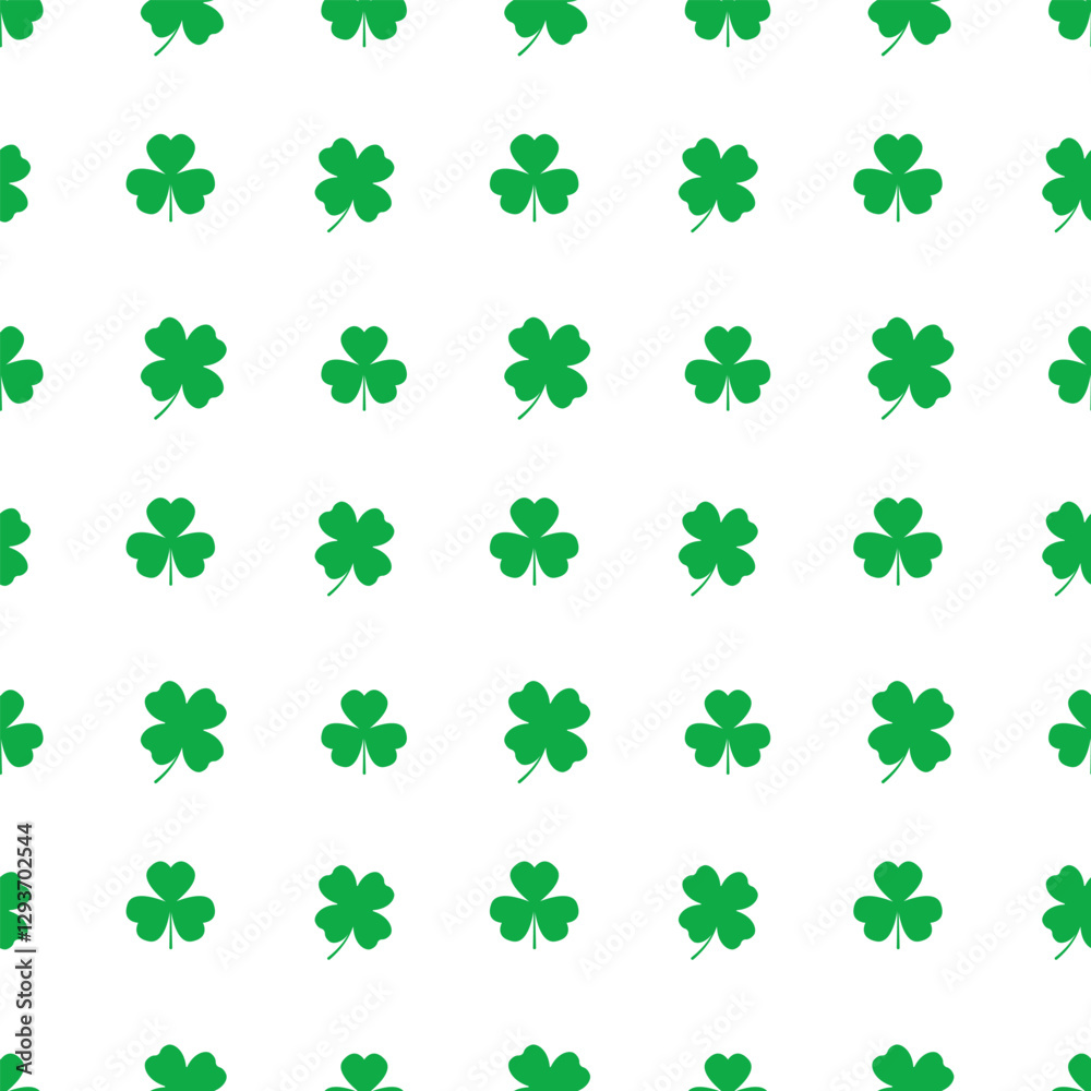 Shamrock seamless pattern. Clover Lucky Leaf holiday background Shamrock seamless pattern. Clover Lucky Leaf holiday background