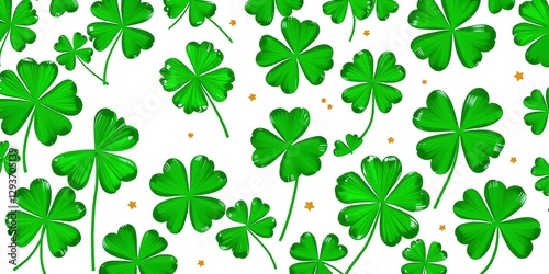 St. Patrick's Day Brush Stroke Shamrock Design for Celebration