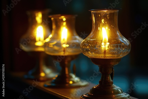 A close-up shot of a lit candle on a table, with the flame burning brightly