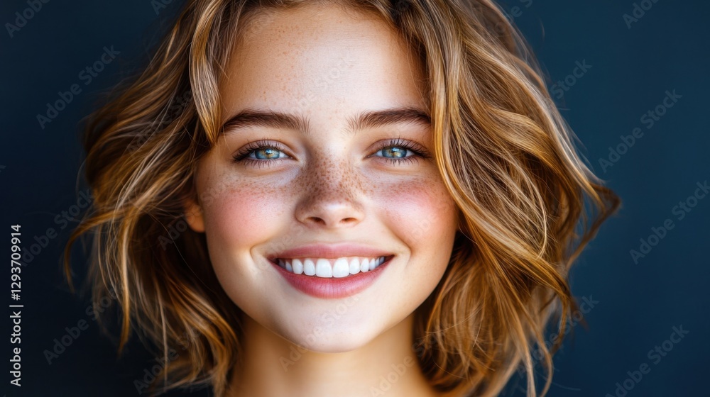 Studio portrait of a friendly-looking person, perfect lighting, natural smile Studio portrait of a friendly-looking person, perfect lighting, natural smile