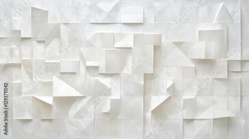 Abstract white geometric wall art