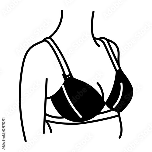 A hand drawn icon of maternity bra 
