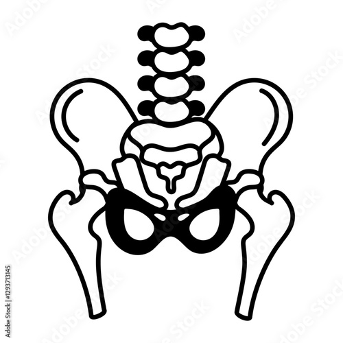 A hand drawn icon depicting gynaecology chair 

