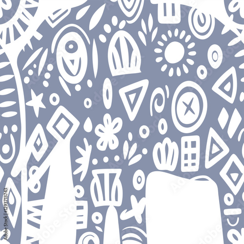 Abstract Elephant Pattern blue Zulu photo