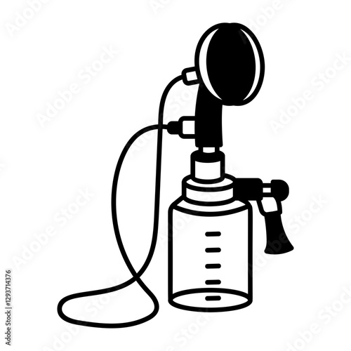 A hand drawn icon of breast pump
