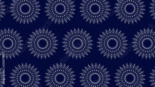 abstract blue background with seamless pattern mandala