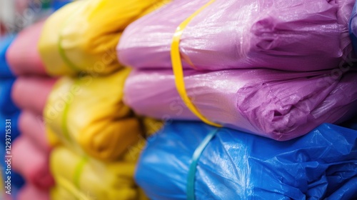 Wallpaper Mural Colorful Plastic Bags Stacked High Torontodigital.ca