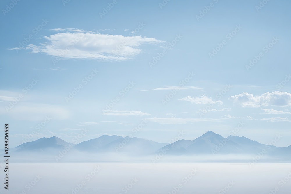 Misty Blue Mountain Range Under a Clear Sky Misty Blue Mountain Range Under a Clear Sky