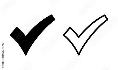 Check mark icon logo design. Tick mark sign and symbol