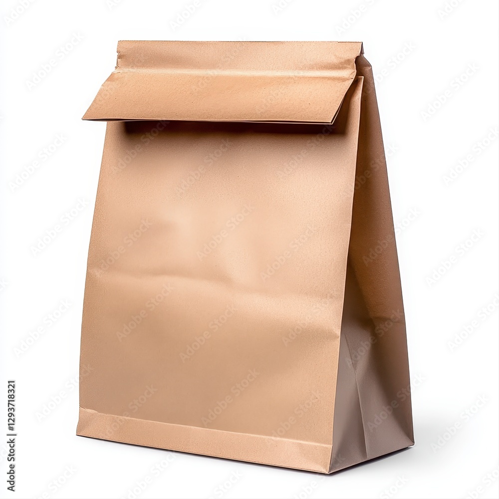 Versatile brown paper bag isolated on a clean background ideal for retail shopping, gifting, and ecofriendly alternatives Versatile brown paper bag isolated on a clean background ideal for retail shopping, gifting, and ecofriendly alternatives