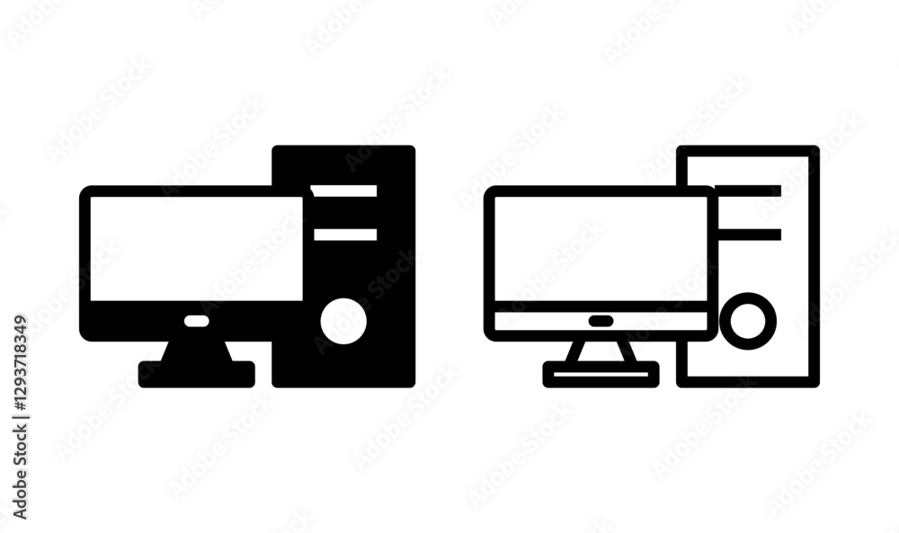 Computer icon logo design. computer monitor sign and symbol Computer icon logo design. computer monitor sign and symbol