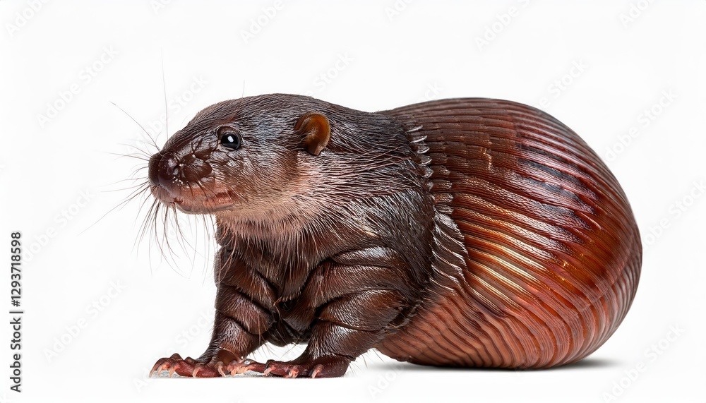 Fototapeta premium Translucent Earthworm against a Clear Backdrop, Showcasing Intricate Detail and Texture of the Terrestrial Creature in a Pristine Environment, Magnifying the Delicate Beauty of Natures Small