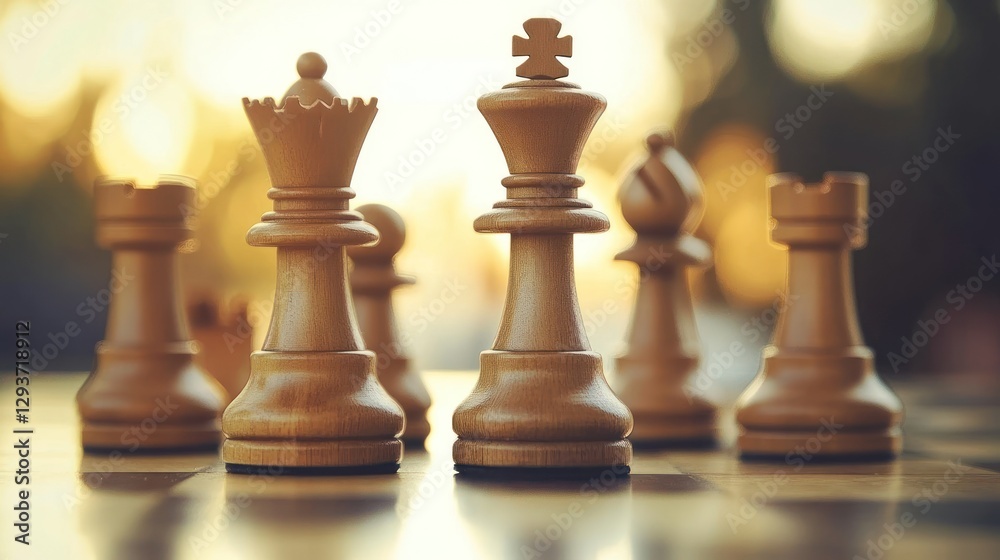 Sunset Chess Game Strategy Outdoors Sunset Chess Game Strategy Outdoors