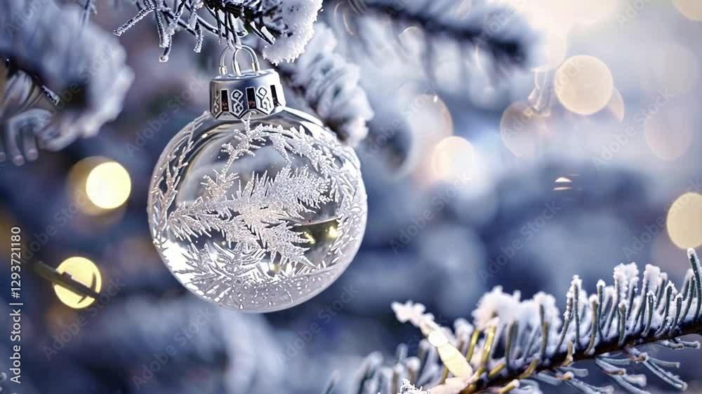 blue christmas ball premium video