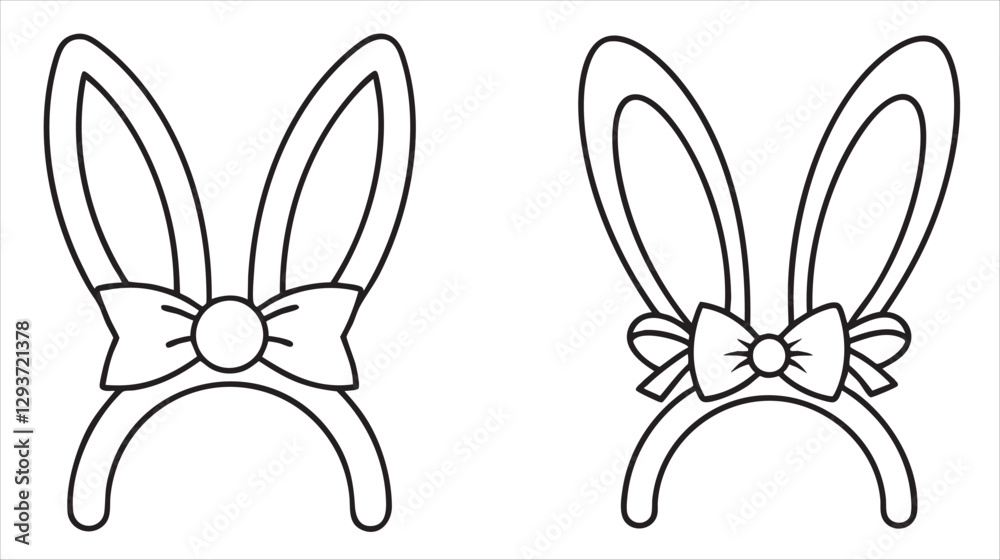 Obraz premium Two cute bunny ear headbands with bows for playful costumes or accessories.