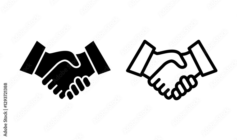 Handshake icon logo design. business handshake sign and symbol. contact agreement Handshake icon logo design. business handshake sign and symbol. contact agreement